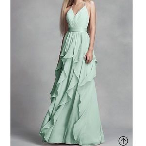 David's Bridal Vera Wang Mint Bridesmaid Dress